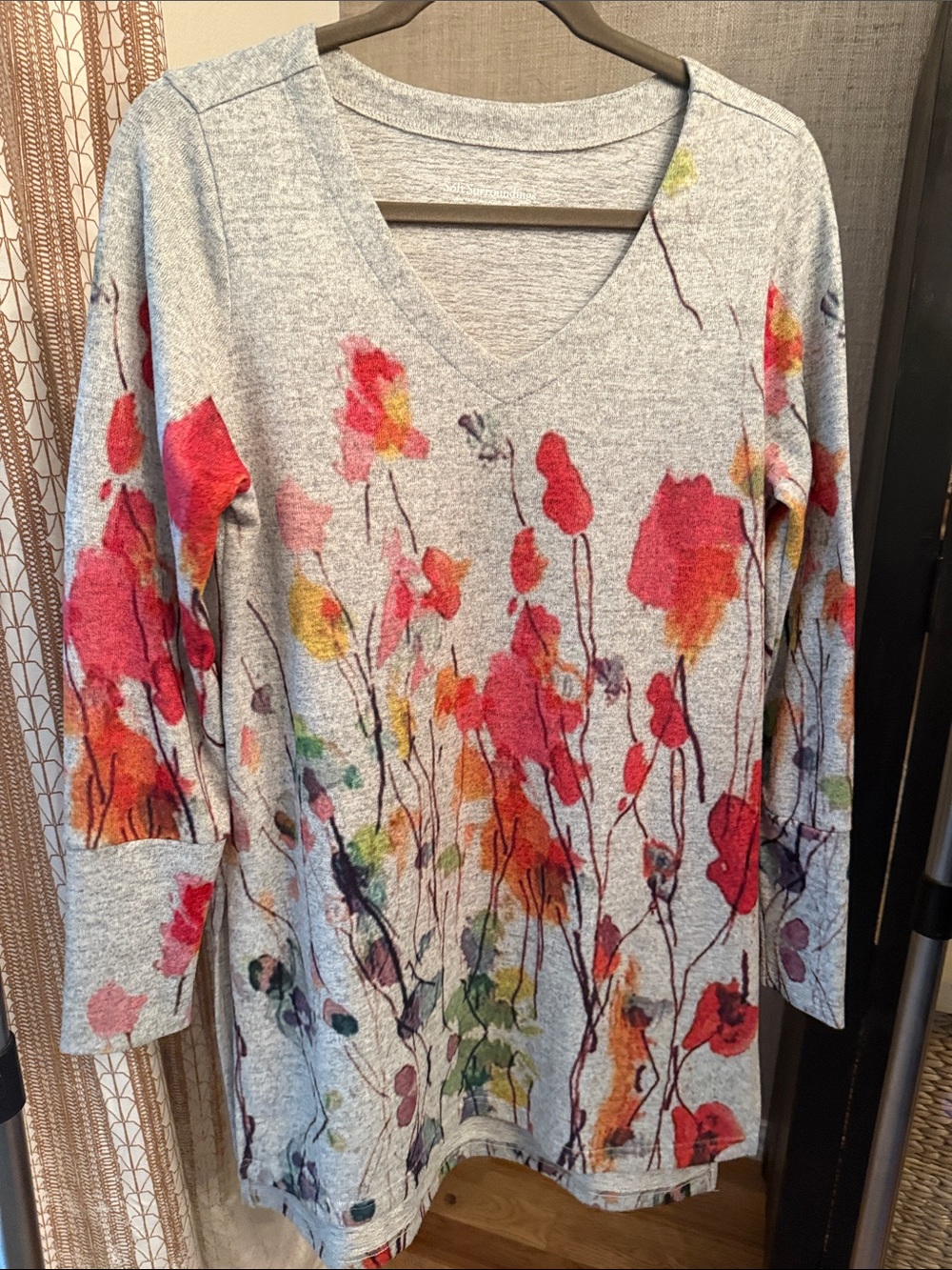 Soft Surroundings Heather Gray Knit Top - Neutral Palette